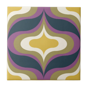 Azulejo Cerámico Verde Marino Amarillo Blanco Patr