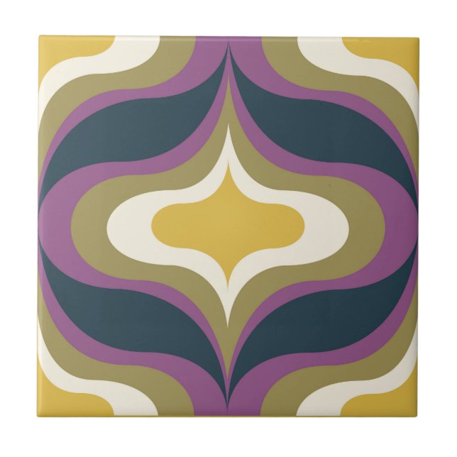 Azulejo Cerámico Verde Marino Amarillo Blanco Patr (Frente)