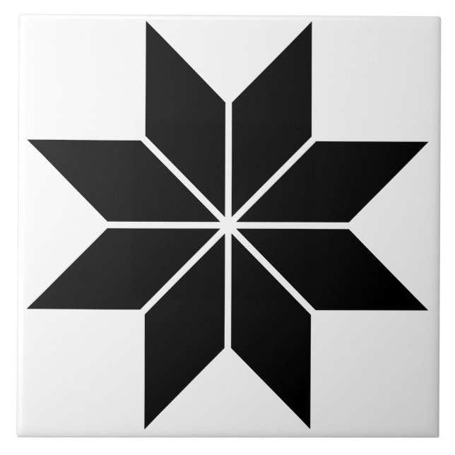 Azulejo Cerámico Vintage de Estrella Geométrica Ne (Frente)