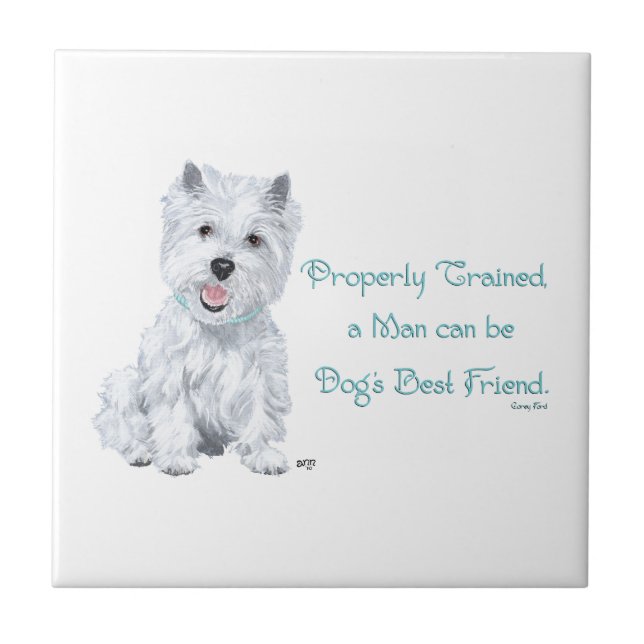 Azulejo Cerámico Westie Wisdom (Frente)