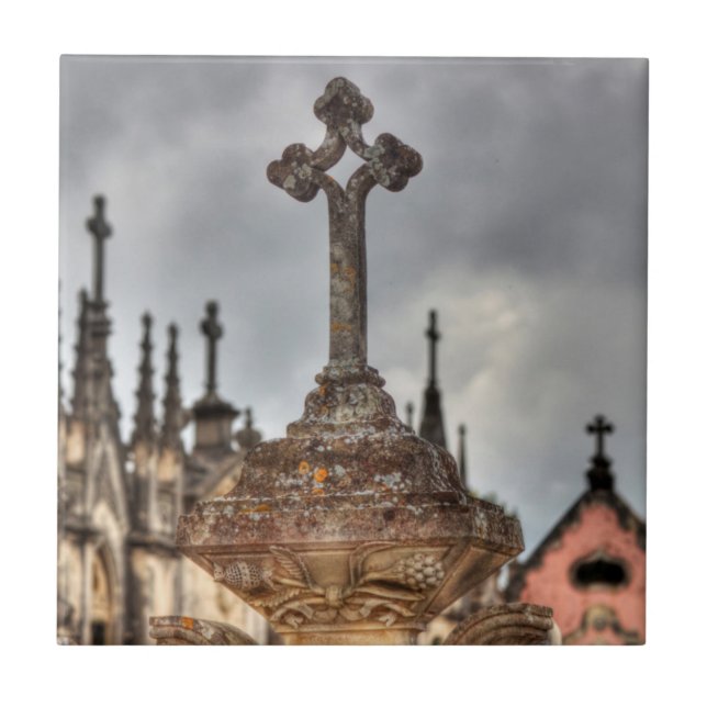Azulejo Cerco de la cruz del cementerio, Portugal (Frente)