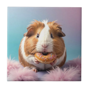 Azulejo Cerdo guineano con gradiente Donut Pastel
