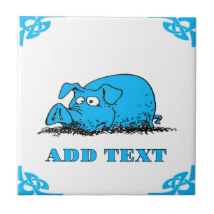 Azulejo Cerdo Holandés Azul Delft Look
