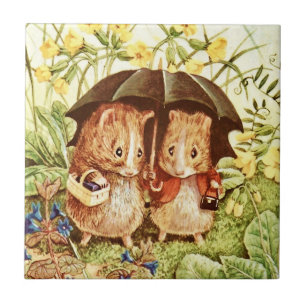 Azulejo Cerdos de Guinea van de compras por Beatrix Potter