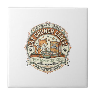 Azulejo Cereal Gatos Crujientes Caja De Cereal Desayuno Ga