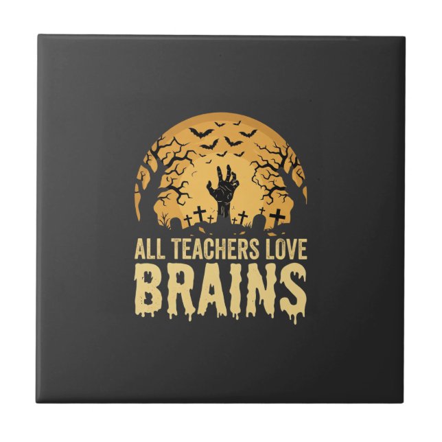 Azulejo Cerebros De Maestros De Halloween (Frente)