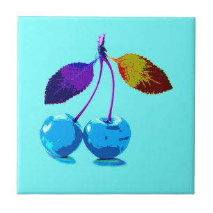 Azulejo Cerezas azules brillantes