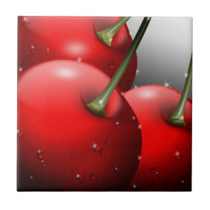 Azulejo Cerezas con gotas de excremento