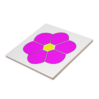 Azulejo Cerise Pink Flower Design