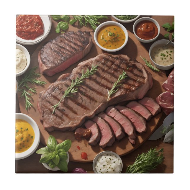 Azulejo Cerrar ingredientes de parrillada (Frente)