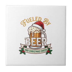 Azulejo Cerveza con combustible Taza de alegría de Navidad