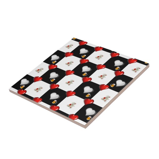 Azulejo Cerveza Tile Blanco Teddy Bear Cerveza (Lado)