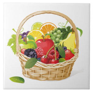 Azulejo Cesta de frutas de trivialidades de mosaico
