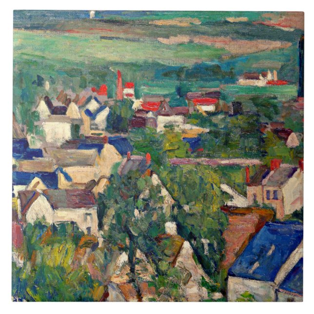 Azulejo Cezanne - Auvers, Vista Panorámica, (Frente)