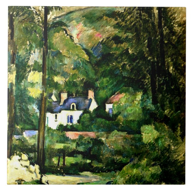 Azulejo Cezanne - Casas en la vegetación, 1881, (Frente)