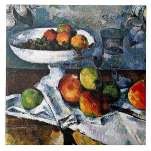 Azulejo Cezanne - Compotier, Glass, manzanas