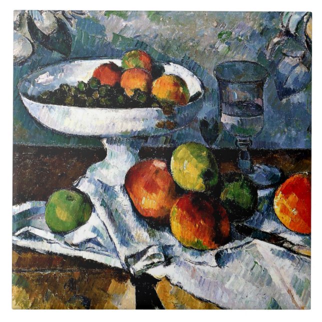 Azulejo Cezanne - Compotier, Glass, manzanas (Frente)