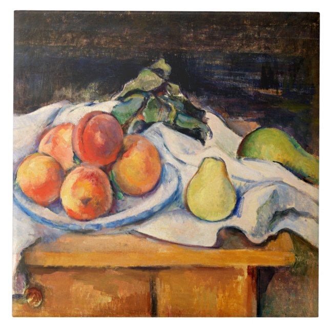 Azulejo Cezanne - Fruta en una mesa (Frente)
