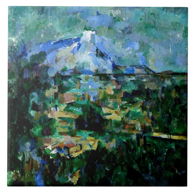 Azulejo Cezanne - Mont Sainte-Victoire, famosa pintura, (Frente)