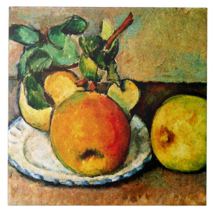 Azulejo Cezanne - Todavía la vida con manzanas y peras,