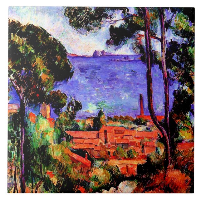 Azulejo Cezanne - Vista a través de los árboles (Frente)