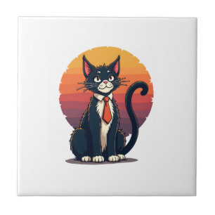 Azulejo Ch Ch Ch Meow Meow Disfraz Espeluznante de Hallowe
