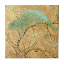 Azulejo Chameleon (Lizard) (Reptile) (Arte mogol) (Asiátic