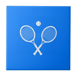 Azulejo Chaquetas de tenis con bola en fondo azul