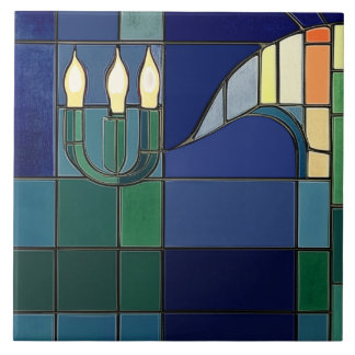 Azulejo Charles Rennie Mackintosh Candles - Left Side 