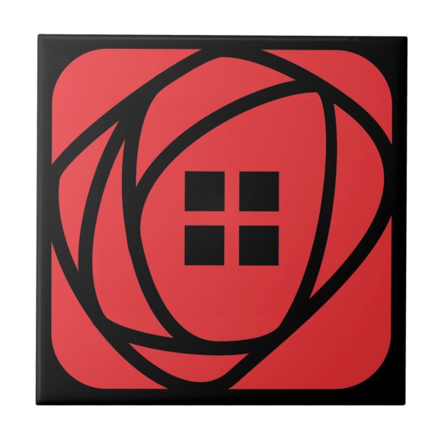 Azulejo Charles Rennie Mackintosh Red Rose (Frente)