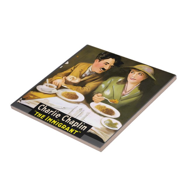 Azulejo Charlie Chaplin/La Cubierta Cerámica Inmigrante (Lado)