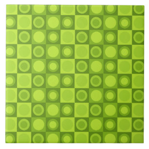 Azulejo Chartreuse de patrón geométrico de MCM retro