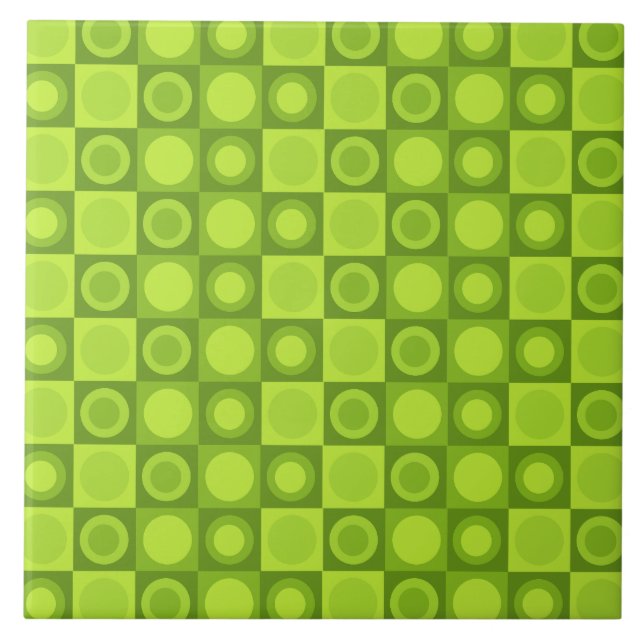 Azulejo Chartreuse de patrón geométrico de MCM retro (Frente)