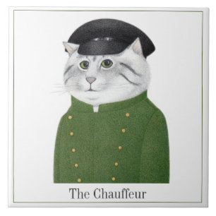 Azulejo CHAUFFEUR CAT 6" Tile cerámico cuadrado + texto