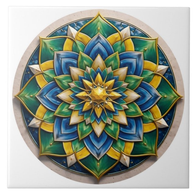 Azulejo Chaveiro Mandala Luxo - 01 (Frente)