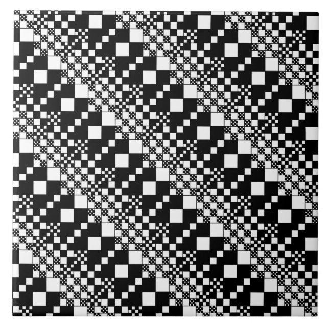 Azulejo Checks, Checks - Blanco y negro (Frente)