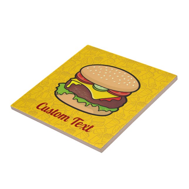 Azulejo Cheeseburger Ceramic Tile (Lado)