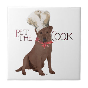 Azulejo Chef Labrador Retriever de Chocolate