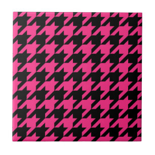 Azulejo Cheque de Houndstap negro rosa