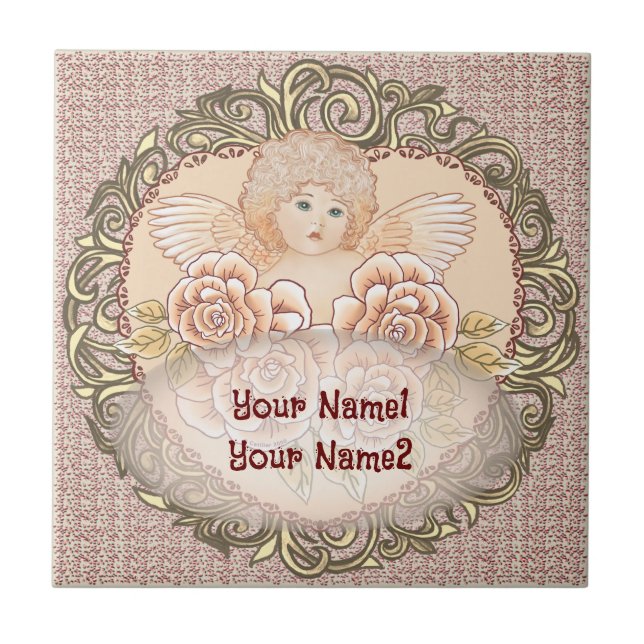 Azulejo Cherub Angel Heart (Frente)