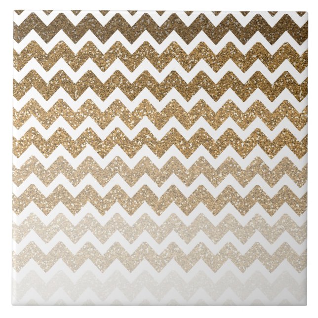 Azulejo Chevron Ombre, Purpurina de la imitación del oro (Frente)