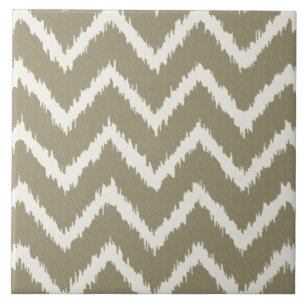 Azulejo Chevrons Ikat - taupe beige y beige