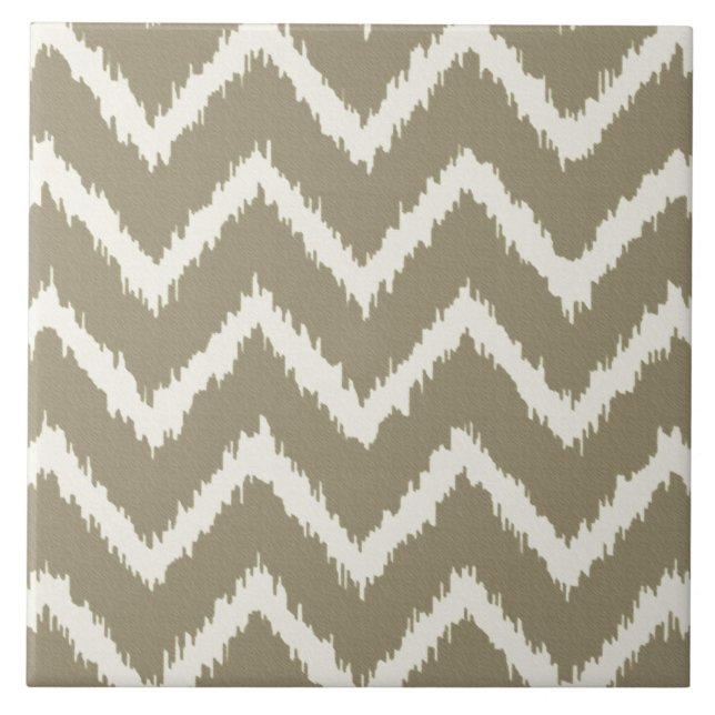 Azulejo Chevrons Ikat - taupe beige y beige (Frente)