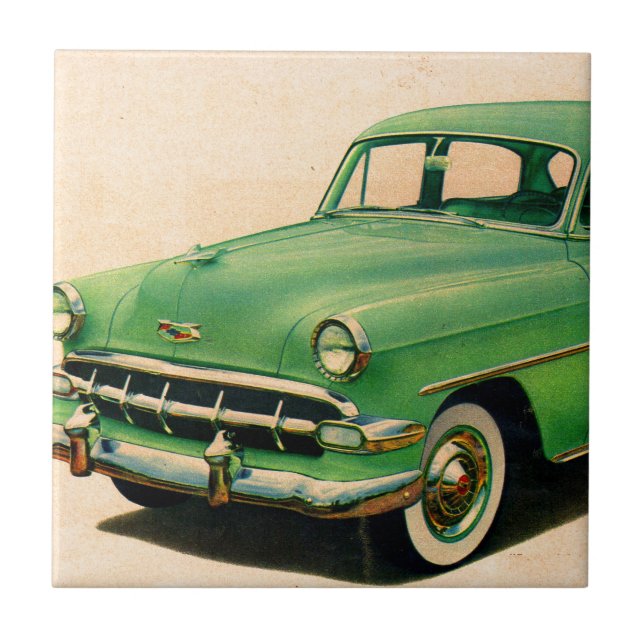 Azulejo Chevy verde de los años 50 (Frente)