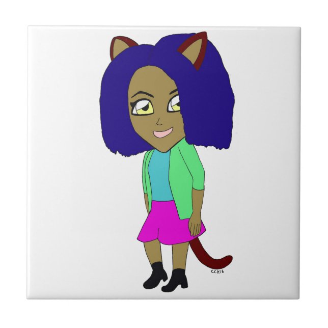Azulejo chibi catgirl (Frente)