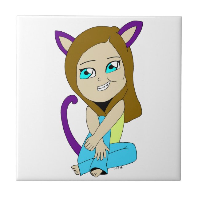 Azulejo chibi catgirl (Frente)