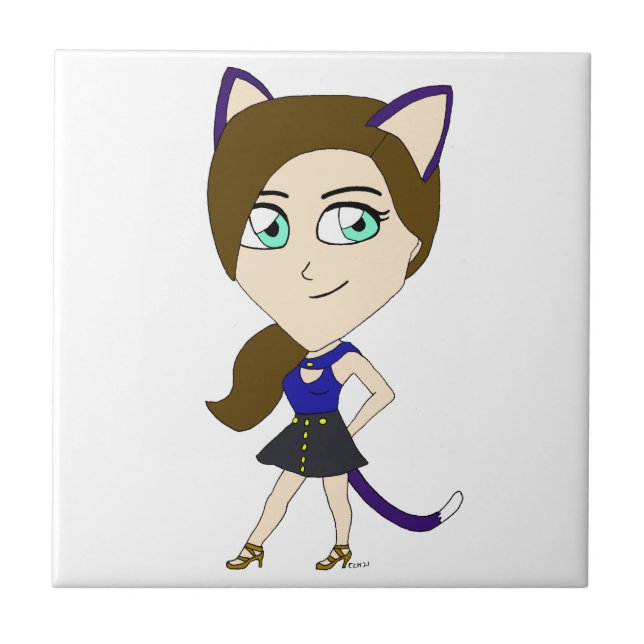 Azulejo chibi catgirl (Frente)