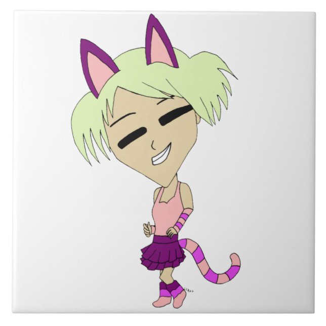 Azulejo chibi catgirl (Frente)