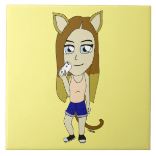 Azulejo Chibi Catgirl