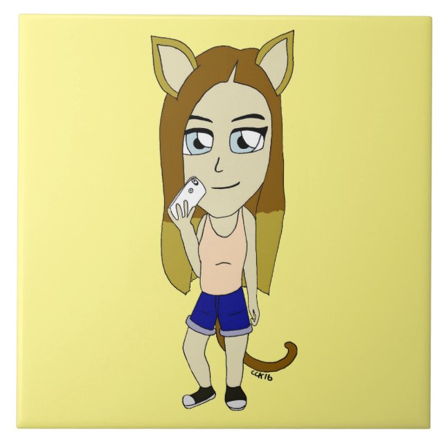 Azulejo Chibi Catgirl (Frente)